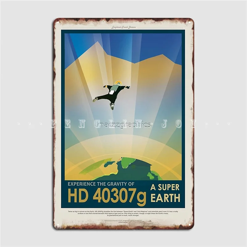 Экзопланета Суперземля Exoplanet Туристическое Бюро Jpl Туристический Плакат Видение Будущих Планет Металлическая Табличка Плакат Клубная Вечеринка