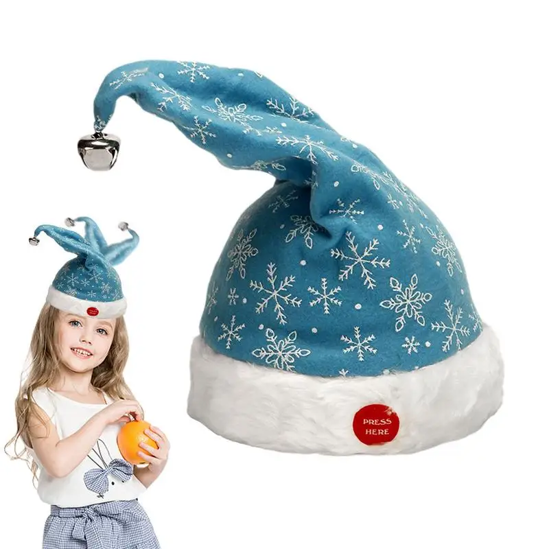 Электрическая шляпа Санта-Клауса, плюшевая музыкальная Рождественская шляпа, забавная шляпа Санта-Клауса для маскарада, карнавалов, новогодних ролевых игр, косплея.