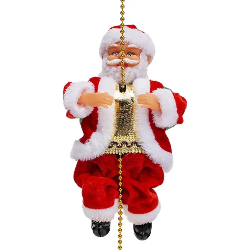 Электрическое Украшение Санта-Клауса для Скалолазания, Рождественские Электрические Поющие Куклы Санта-Клауса, 9-дюймовая игрушка с музыкой, Рождественские Подарки