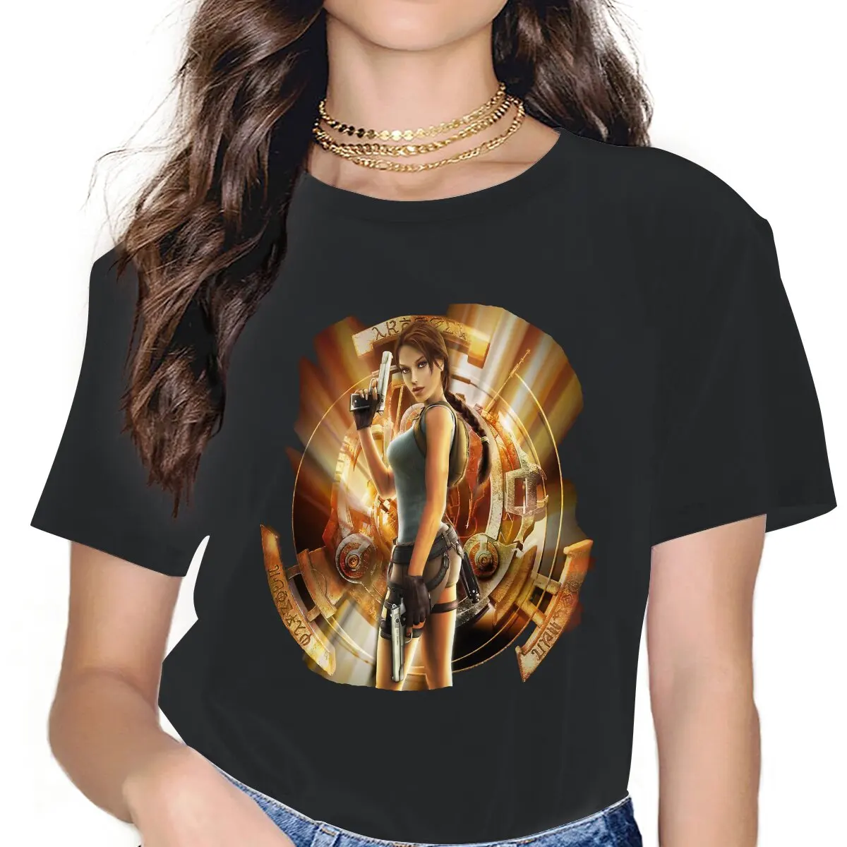 Юбилейные женские футболки Tomb Raider Приключенческая игра Лары Крофт Фильм Гранж Винтажная Женская одежда Свободная графическая одежда